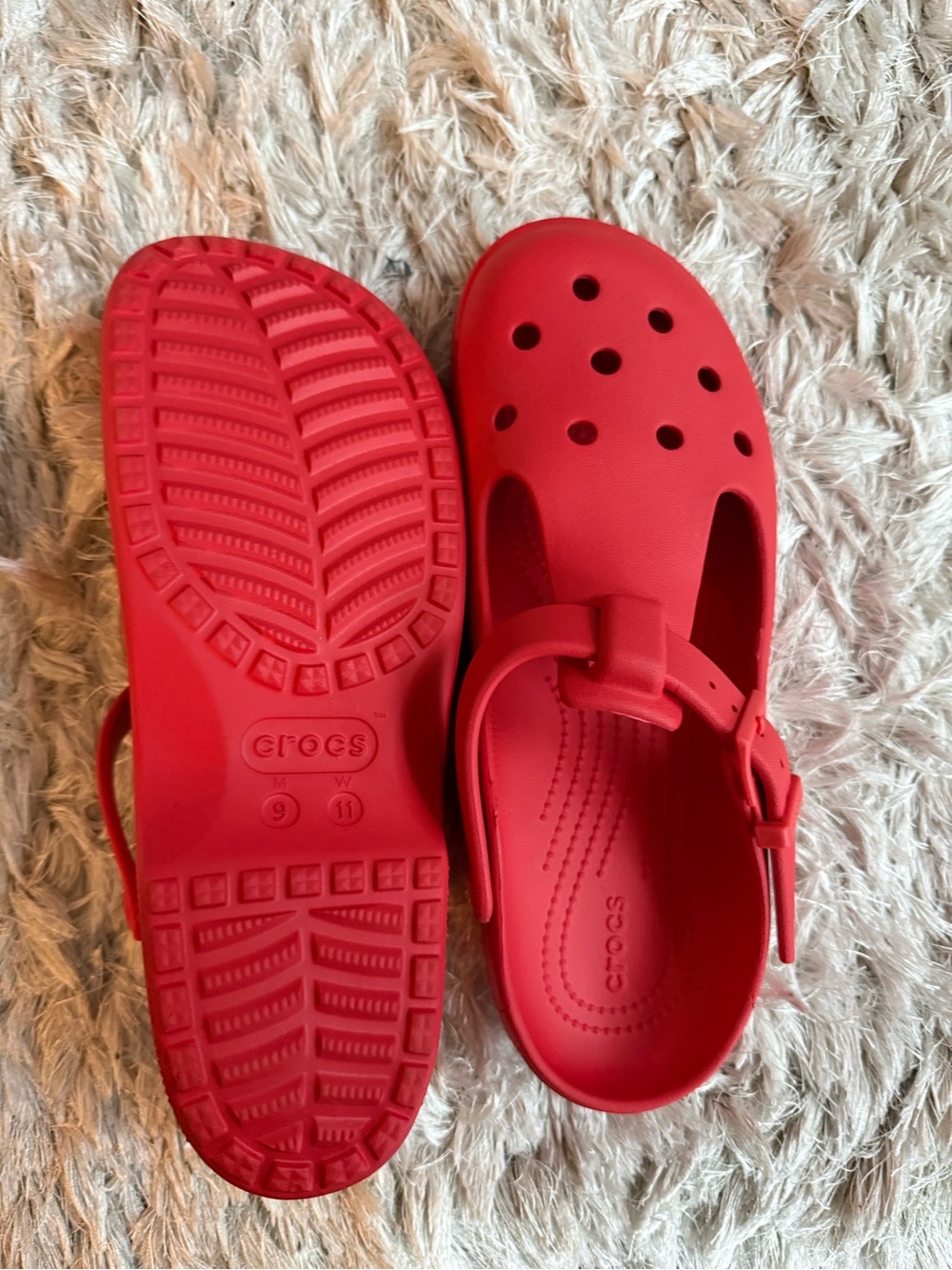 CROCS Mary Jane Style Clog Sandals - Bright Red - Picture 2 of 2